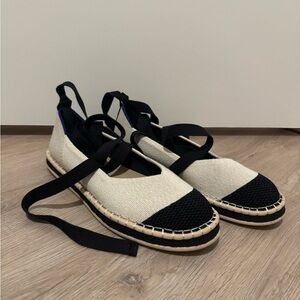 Rothy’s Black and Cream Women's Espadrilles